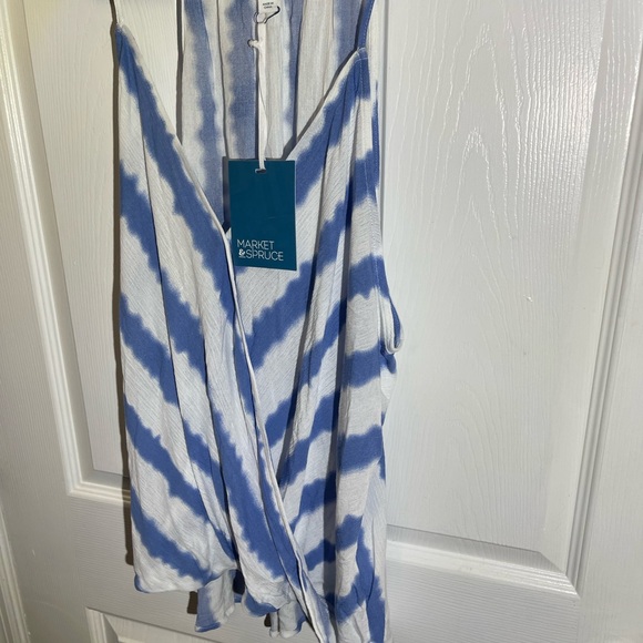 Market & Spruce Stitch fix Women’s Blue/White Rayon Top Size XXL NWT - Picture 5 of 12